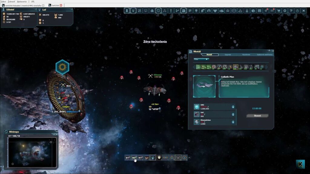 Dark Orbit Reloaded game interface