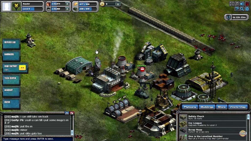 War Commander game interface